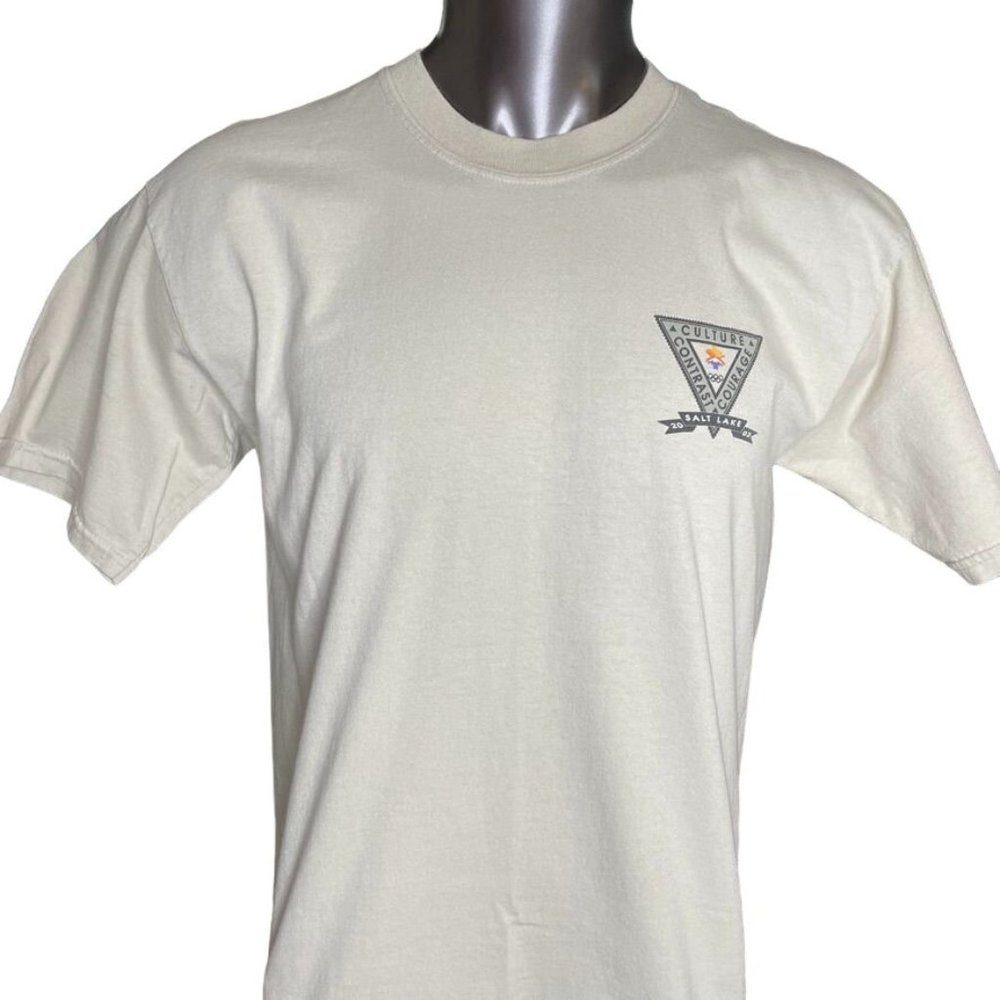 Vintage XIX Olympic Winter Games 2002 Salt Lake City T Shirt Beige Men Size L u - Picture 9 of 9